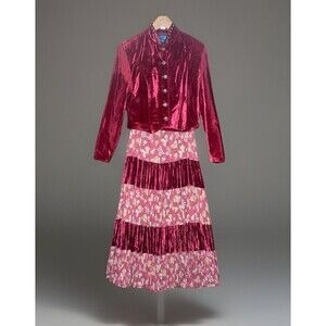 Lone Roo by Roper Red Vintage 90s Women’s Western Fringe Jacket w/ Skirt